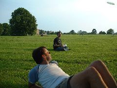 Dan and Jim and a frisbee